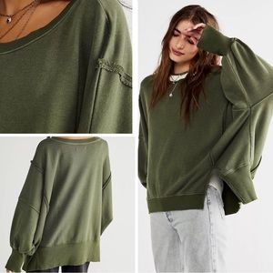 EUC We the Free Camden Sweatshirt in Adventurer (dark green)